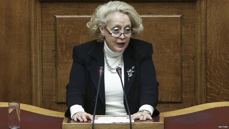 Supreme Court judge Vassiliki Thanou in court on 9 March 2015