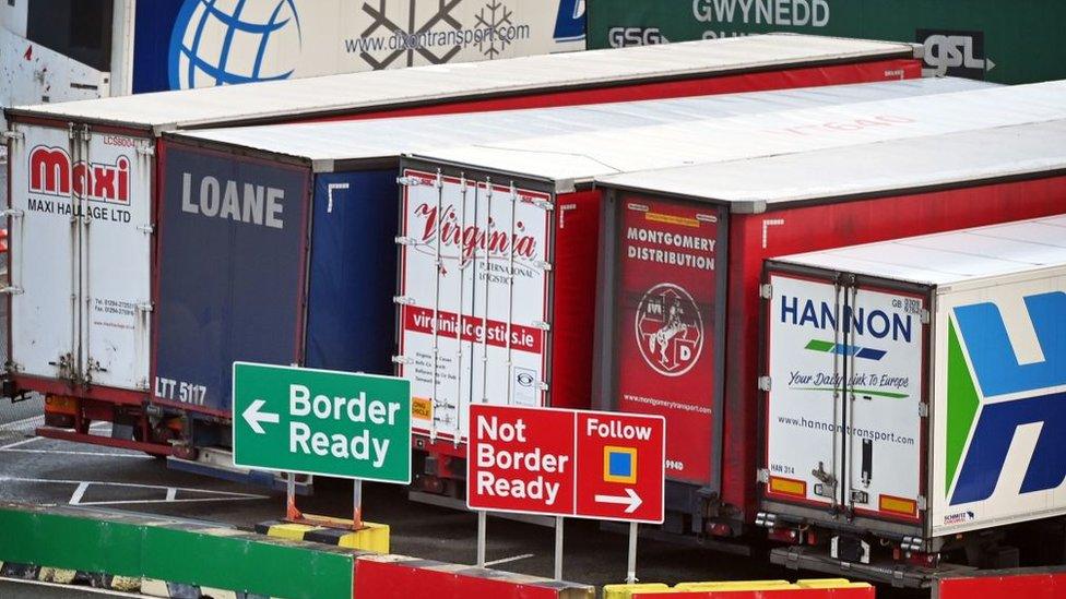 Lorries at Holyhead