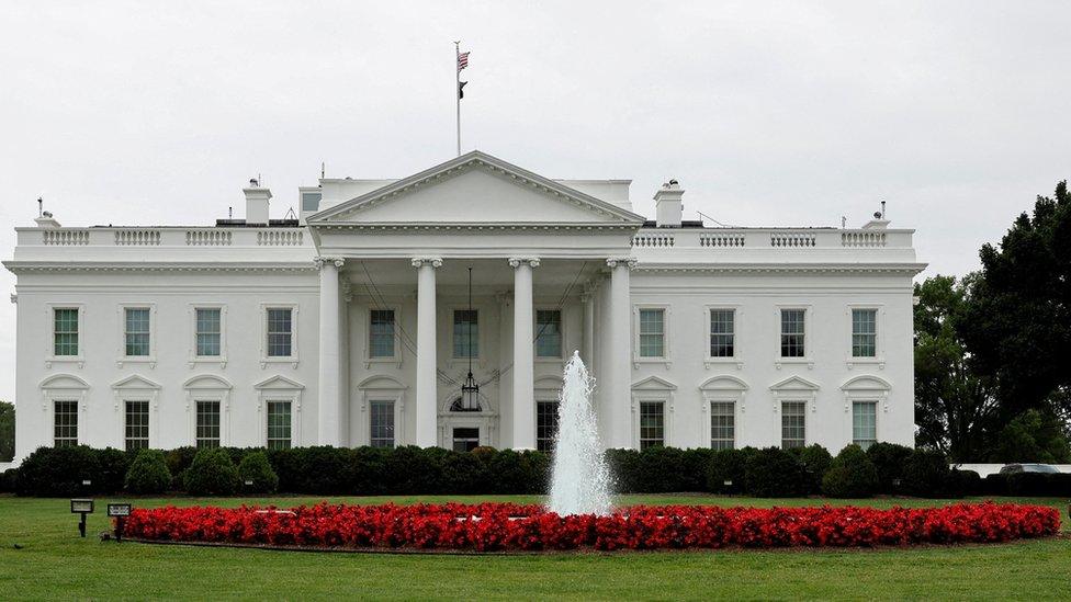 A general view of the White House front the front