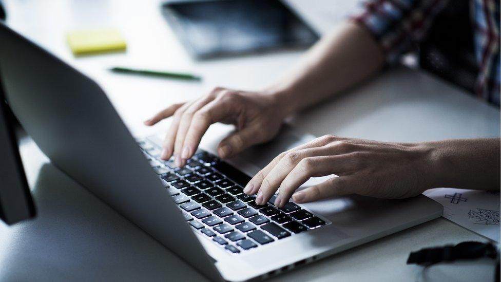 Man using computer