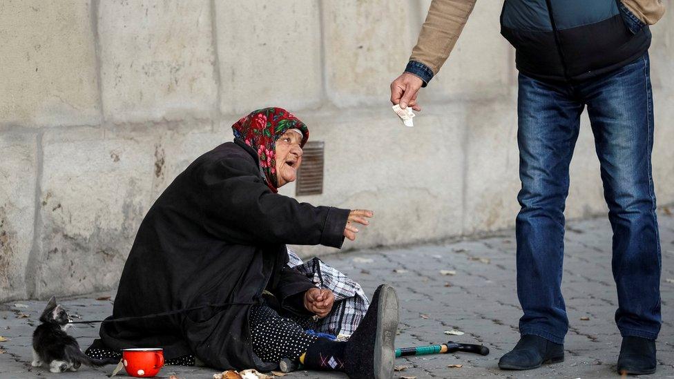 Beggar in Chisinau, 29 Oct 16