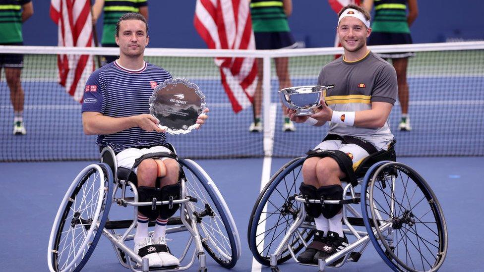 Gordon Reid and Alfie Hewett with their trophies