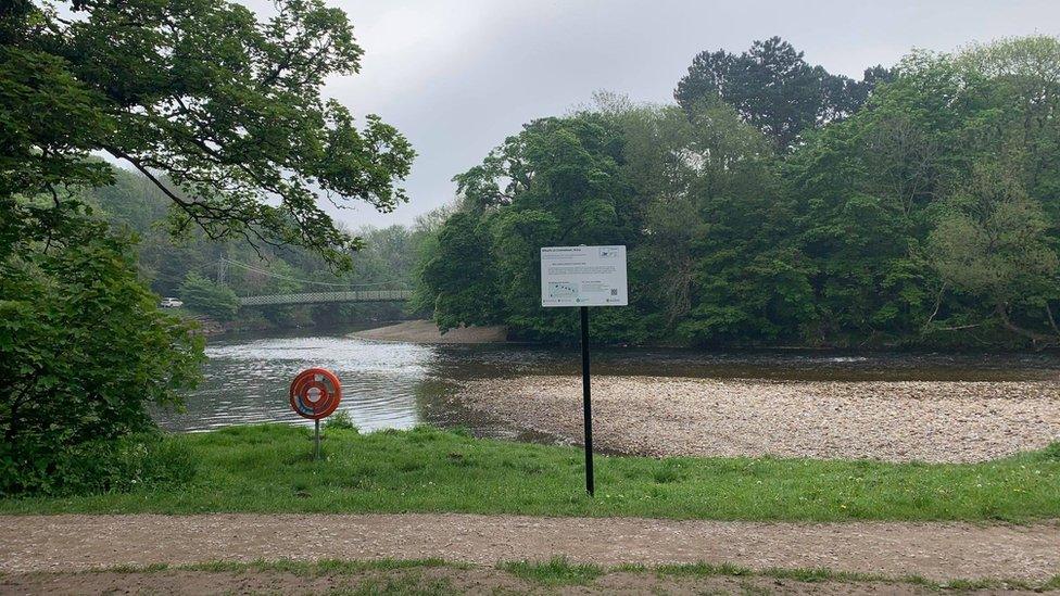 One of the signs put up at the section of river called "Cromwheel"