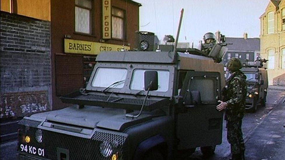 British soldiers in Belfast in 1991