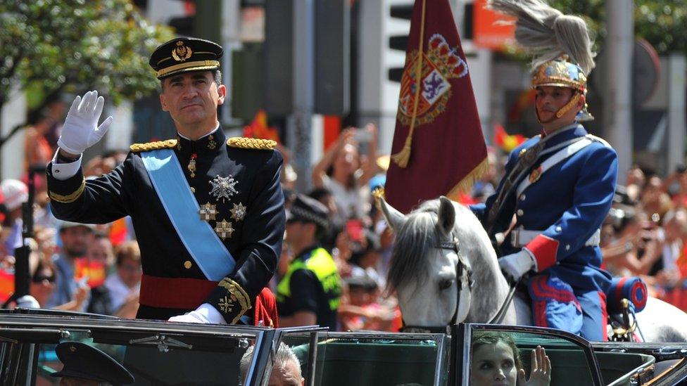 King Felipe VI, after his swearing-in ceremony on 19 June 2014