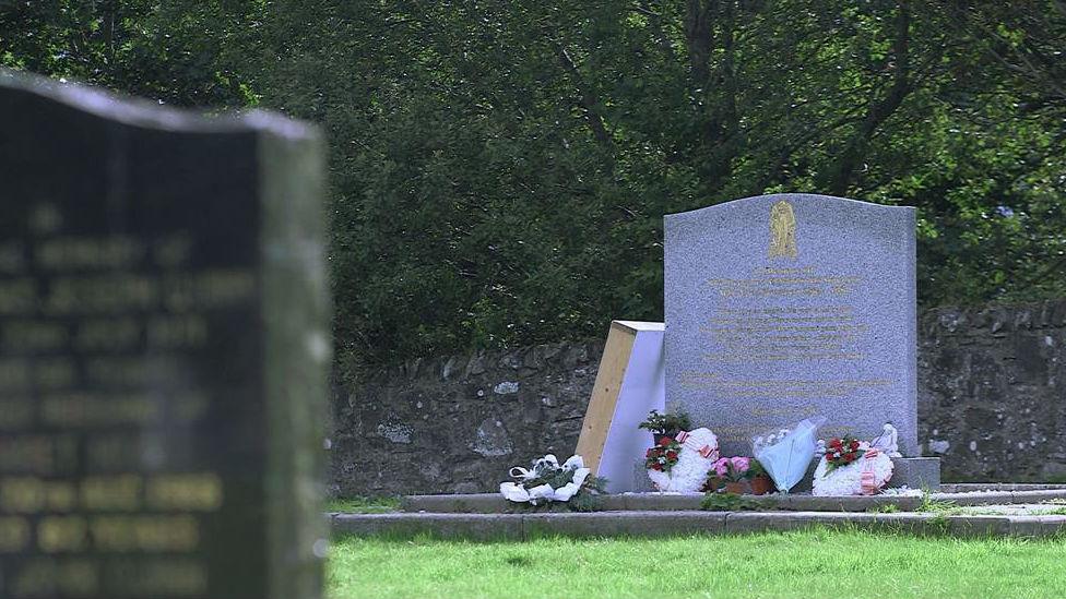 Memorial stone at St Mary's Cemetery, Lanark.