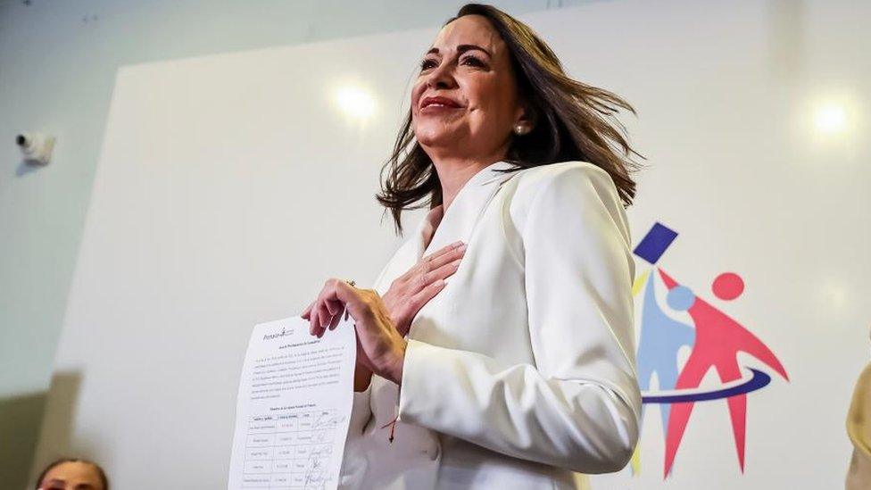 Maria Corina Machado is proclaimed majority opposition candidate for 2024 presidential elections, Caracas, Venezuela - 26 Oct 2023