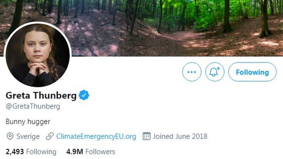 Greta Thunberg Twitter screenshot