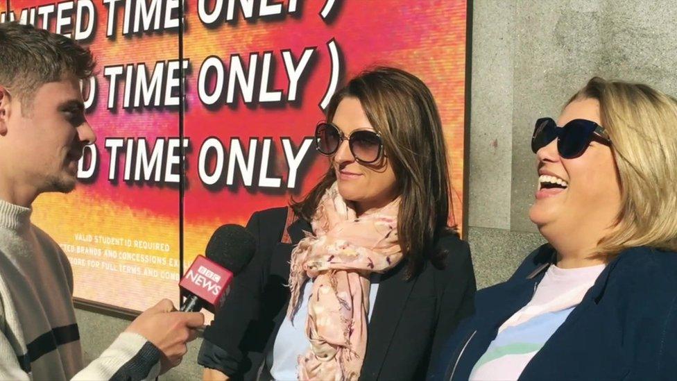 Jack Suddaby interviewing two women