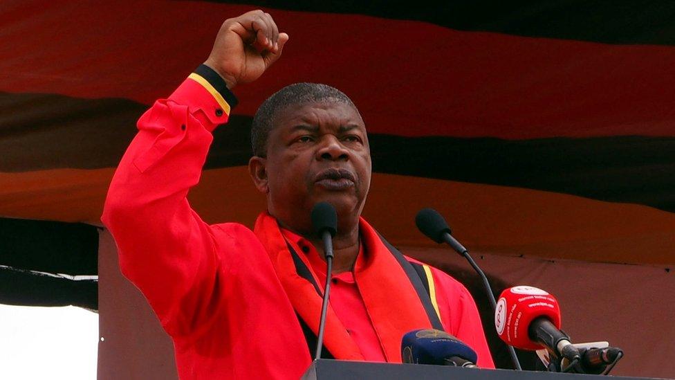 João Lourenço, presidential candidate for the ruling MPLA party, speaks at his party's final election rally in Luanda, Angola, 19 August 2017