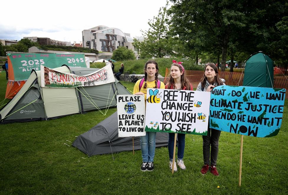 Climate change protest at Holyrood