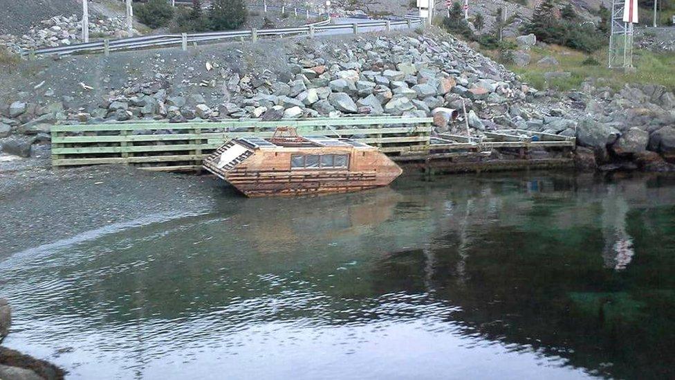 The boat in a Canadian bay