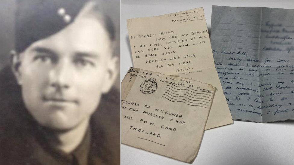 William Gower in uniform and the letters