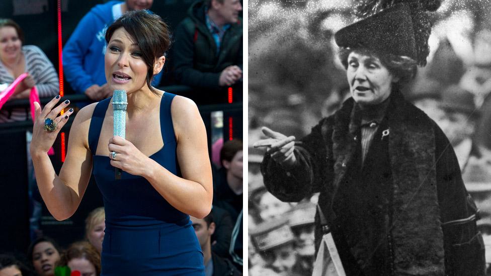 Big Brother host Emma Willis and suffragette Emmeline Pankhurst