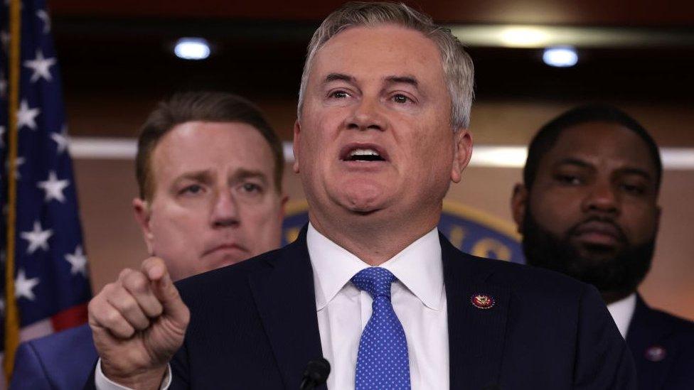 James Comer speaks during a news conference at the US Capitol on 17 November 2022