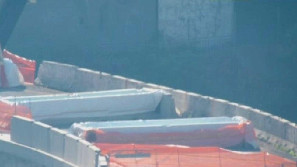 Water tanks on the Morandi bridge