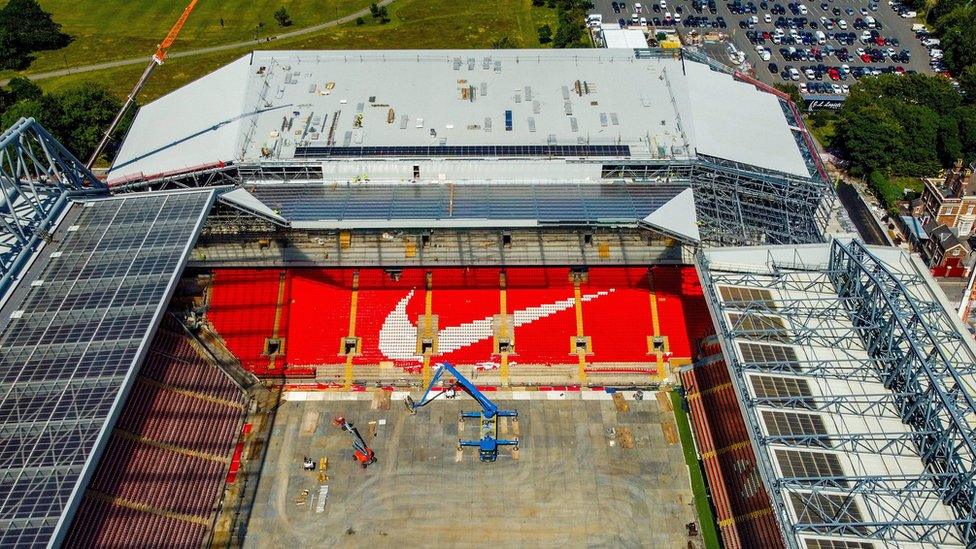 Anfield stadium in Liverpool