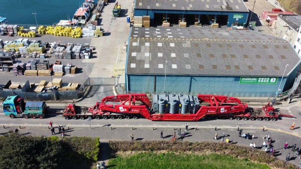 Part of the convoy beginning its journey in Shoreham earlier