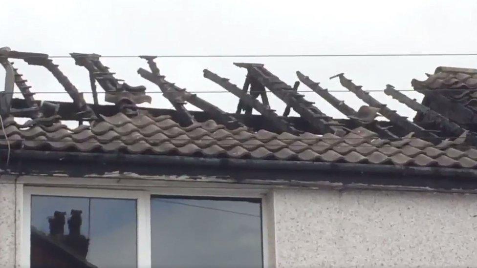 Damage to the roof