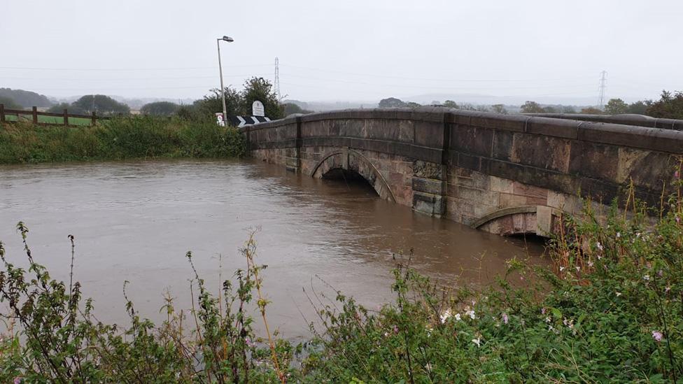 High water levels on River Douglas