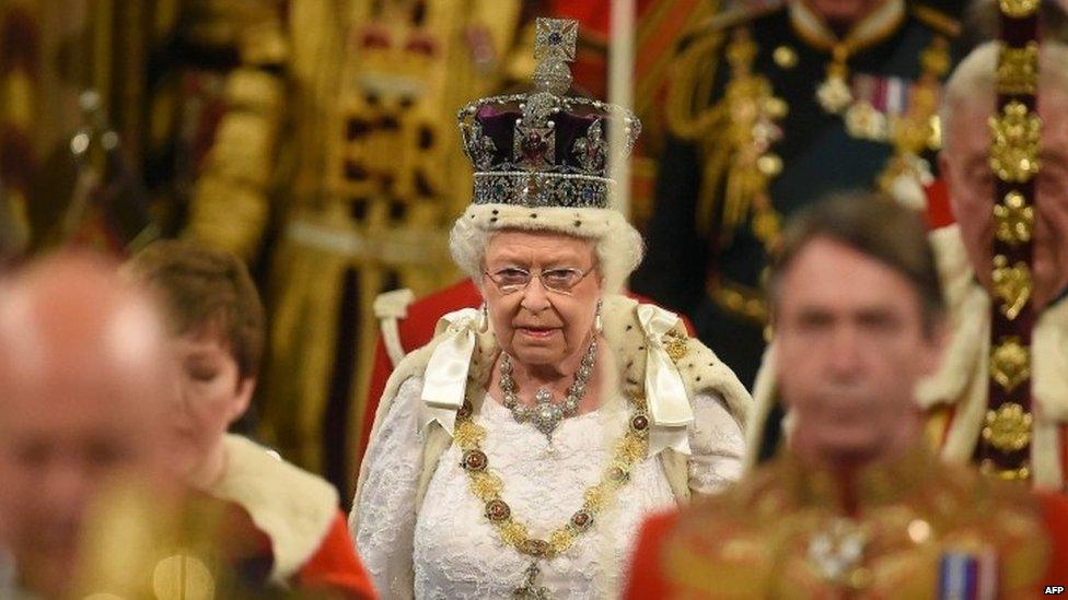 The Queen arriving at State Opening of Parliament