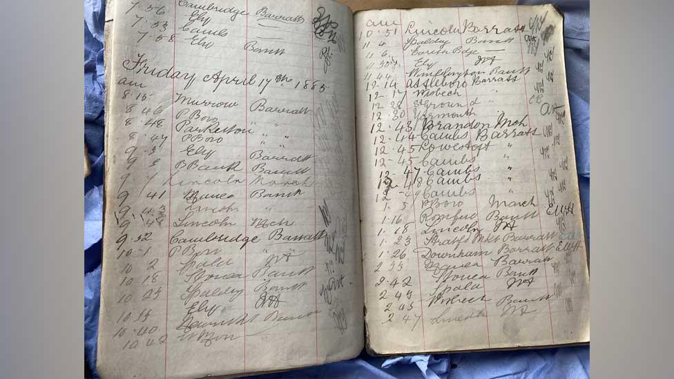 April 1895 luggage ledger