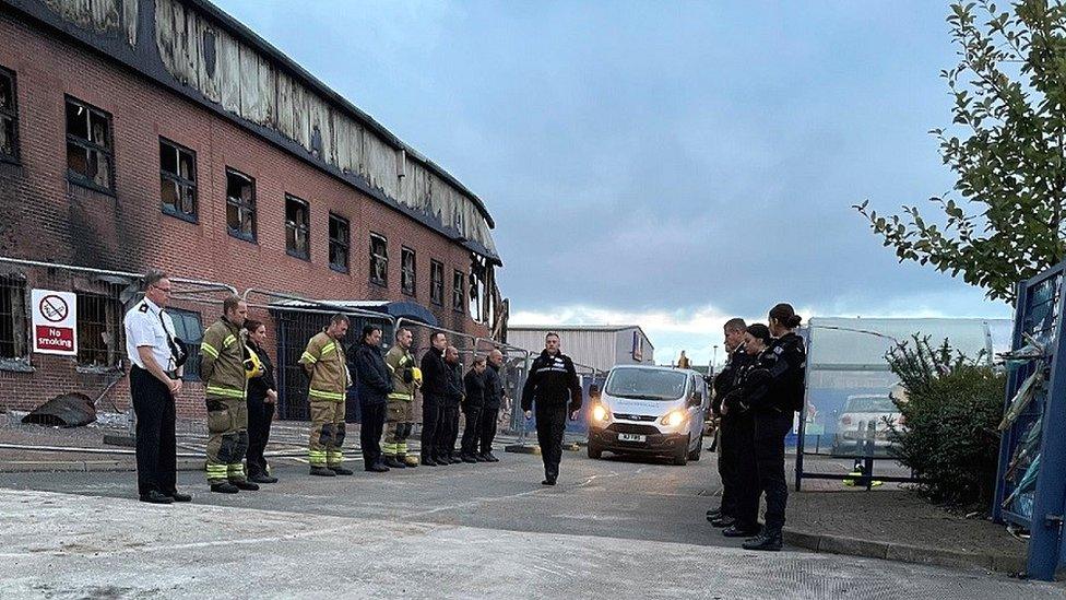 The scene of the fire