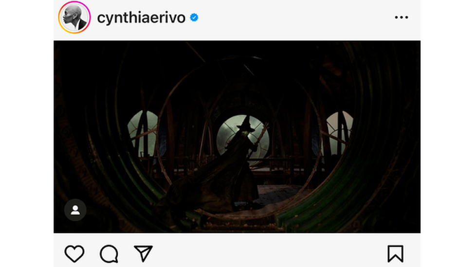 cynthia arivo instagram post as Elphaba