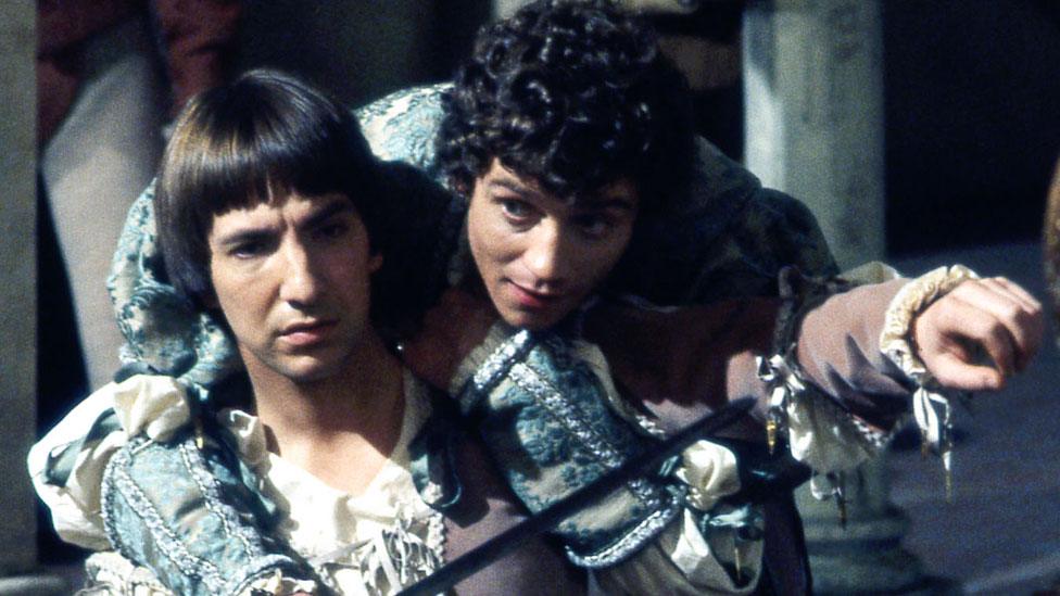 Alan Rickman and Anthony Andrews in a 1978 BBC production of Romeo and Juliet