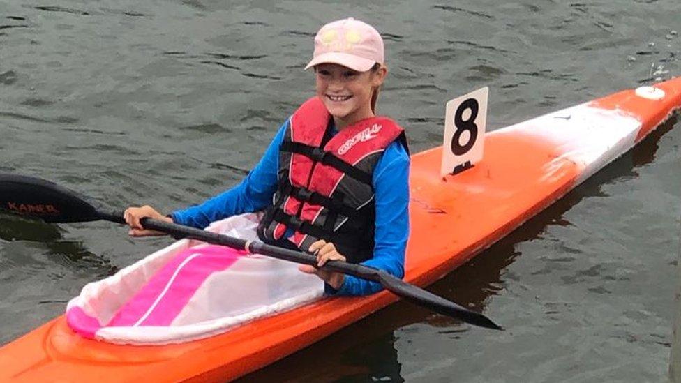 Libby in her Kayak