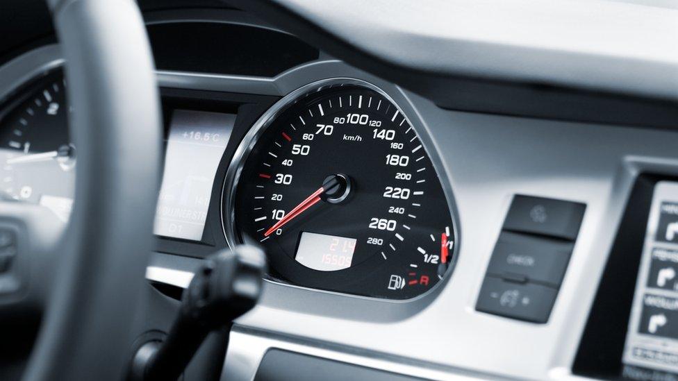 Speedometer in car
