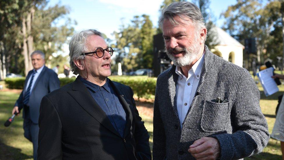 Mad Max director George Miller with Jurassic Park actor Sam Neill