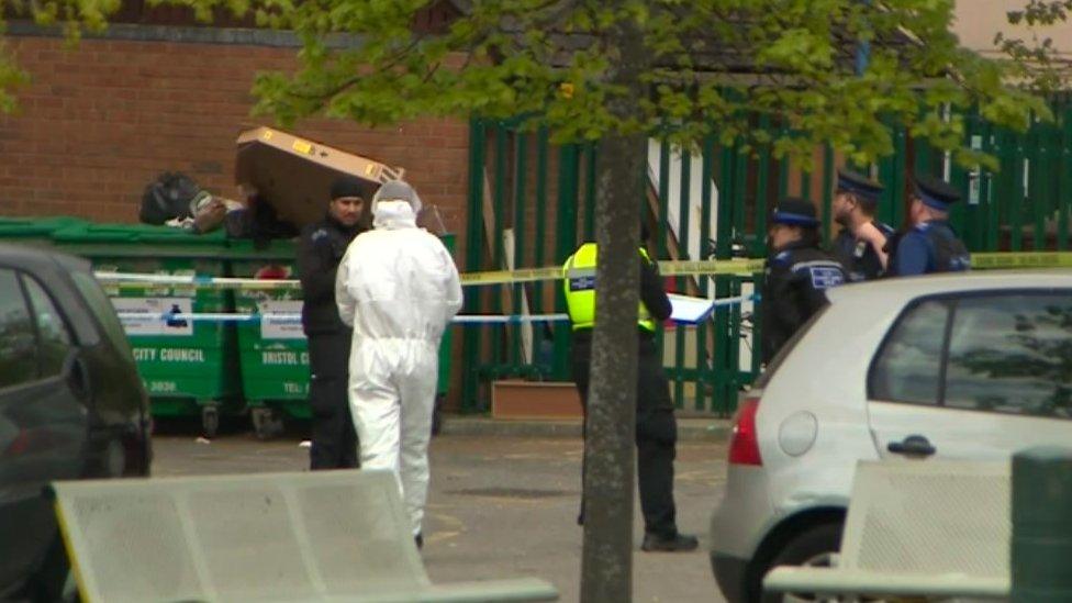 Forensic officers were at the scene