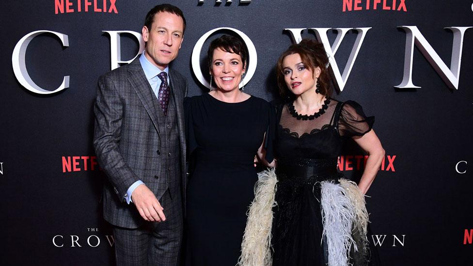 Tobias Menzies, Olivia Colman and Helena Bonham Carter