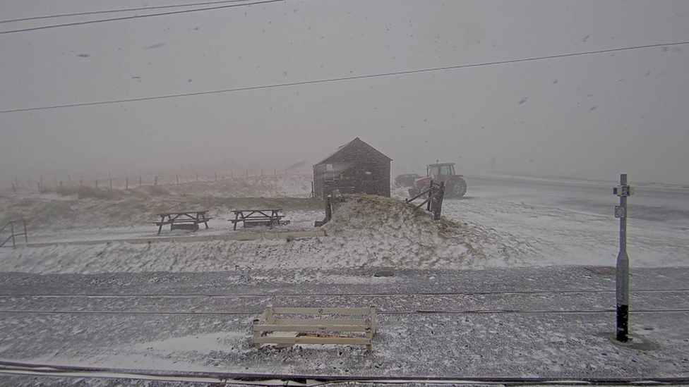 Snow on Snaefell Mountain