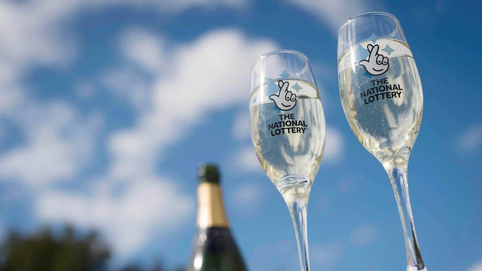 National Lottery Champagne glasses