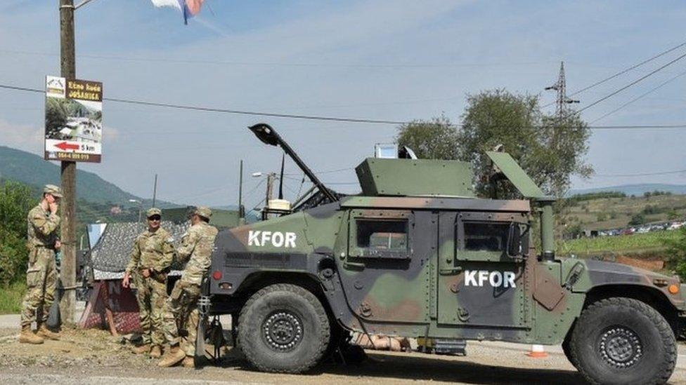 Kfor patrol on Kosovo border in 2022