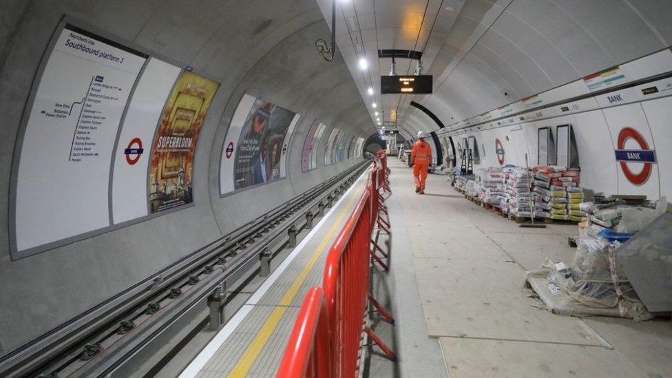 New platform at Bank station