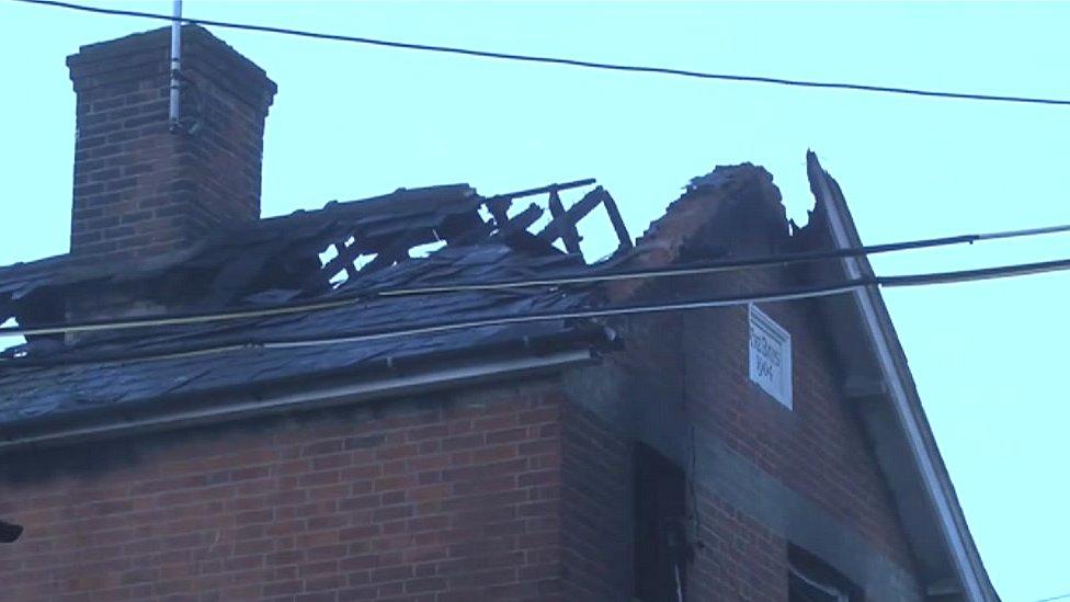 The roof damage at the property in Braintree