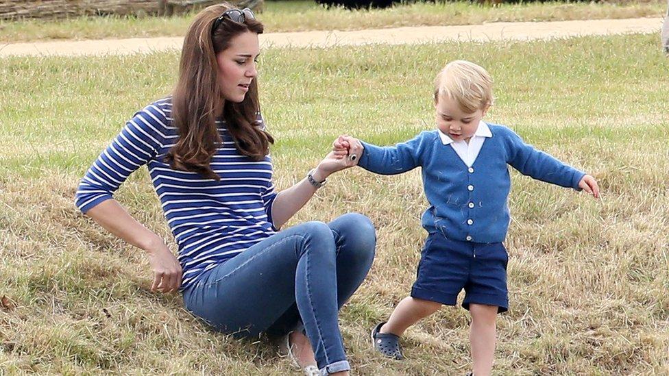 Prince George with the Duchess of Cambridge