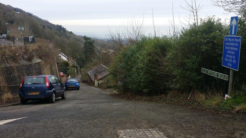 Old Wyche Road in Great Malvern