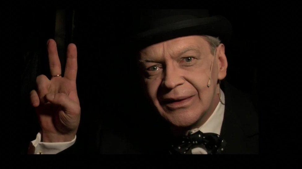 Actor Mikhail Gorevoy as Winston Churchill