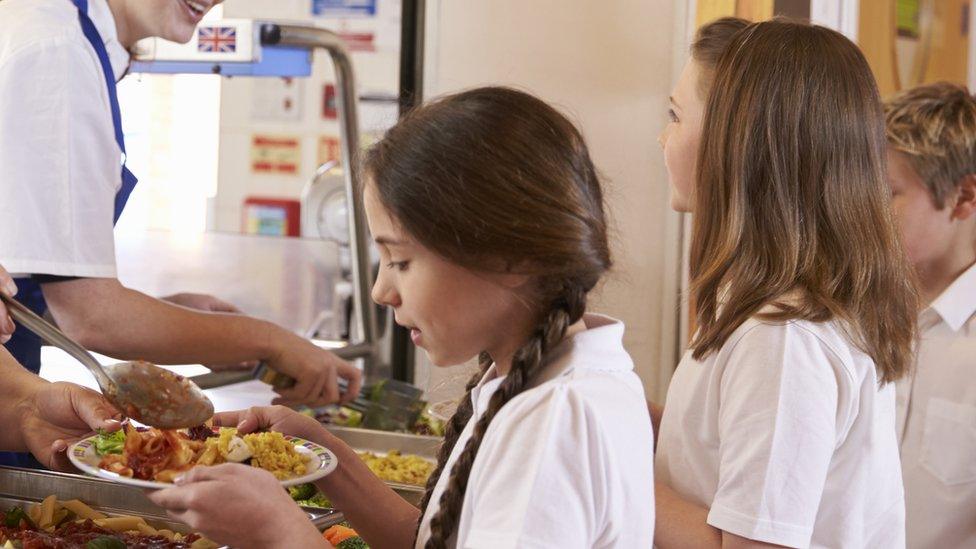 Children getting school meals