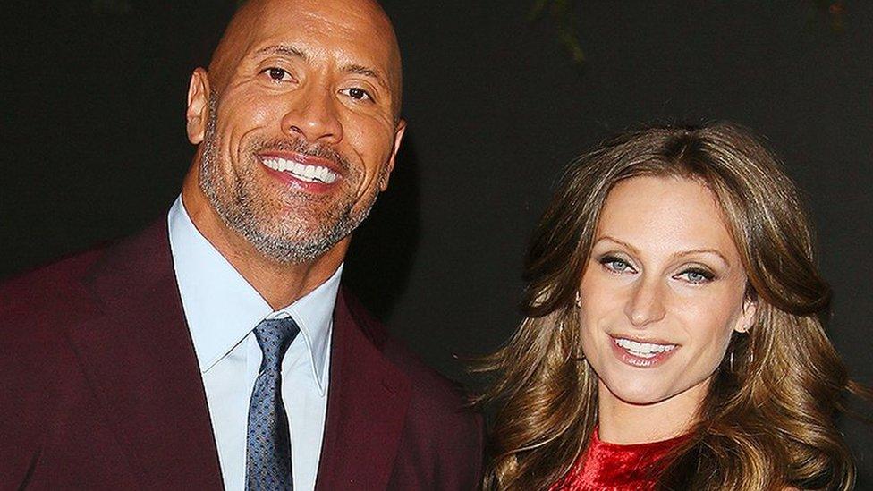 The Rock (Dwayne Johnson) and Lauren Hashian