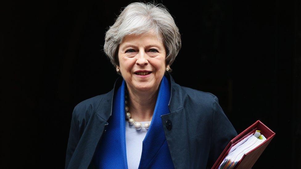 British Prime Minister Theresa May leaves 10 Downing Street on May 2, 2018