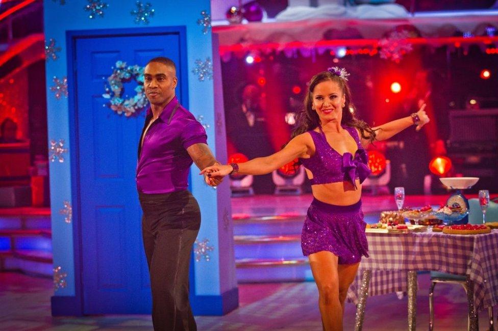 Katya Virshilas and Simon Webbe dancing