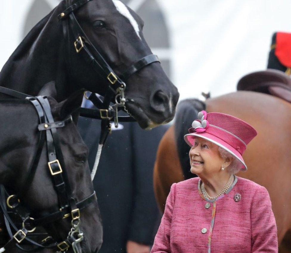 The Queen Attends The King's Troop 70th Anniversary Parade