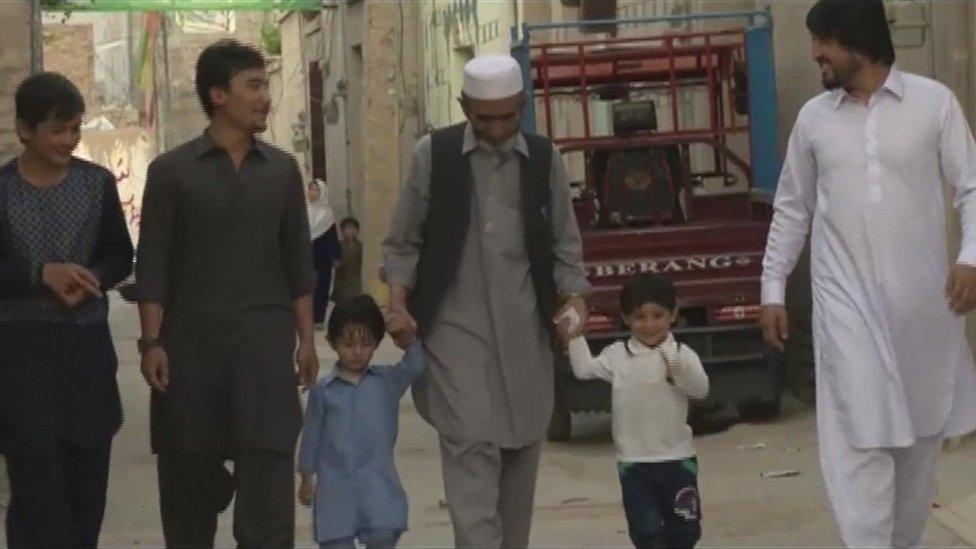 Murtaza (second from right) with family members in Quetta