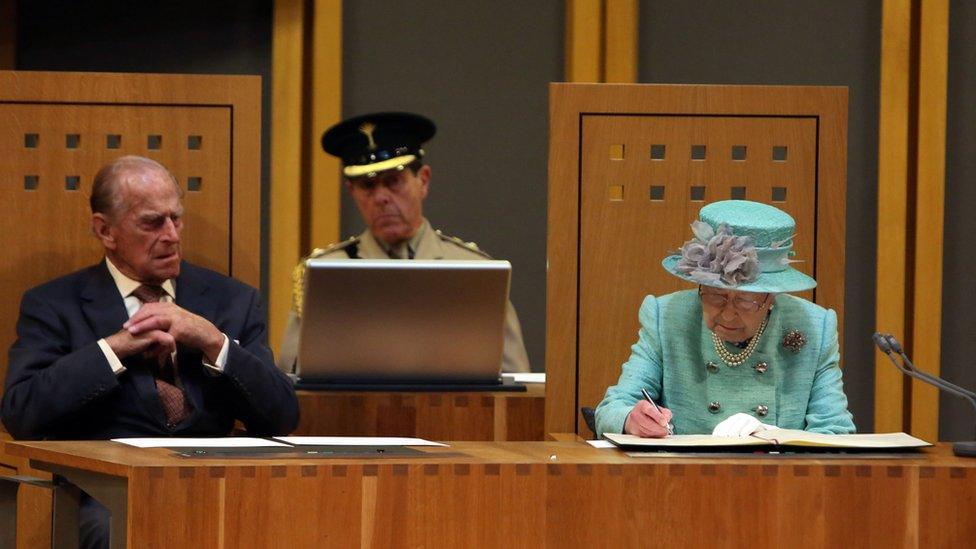 The Queen and the Duke of Edinburgh attend the opening of the fifth Session of the National Assembly for Wales at The Senedd