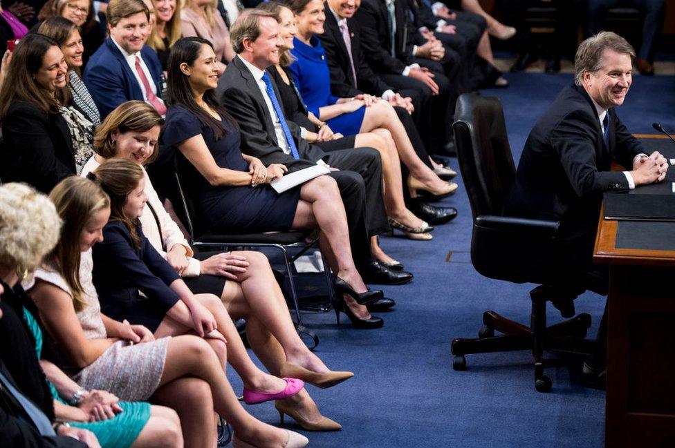 Brett Kavanaugh arrives on the first day of his confirmation hearing